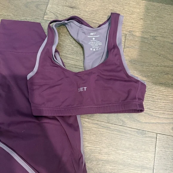 SET Active Plum Striped Knit Sweater set - Picture 2 of 6